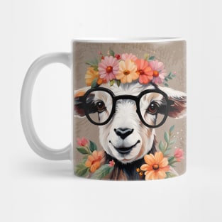 Funny Princess Baby Goat Wearing Glasses Mug